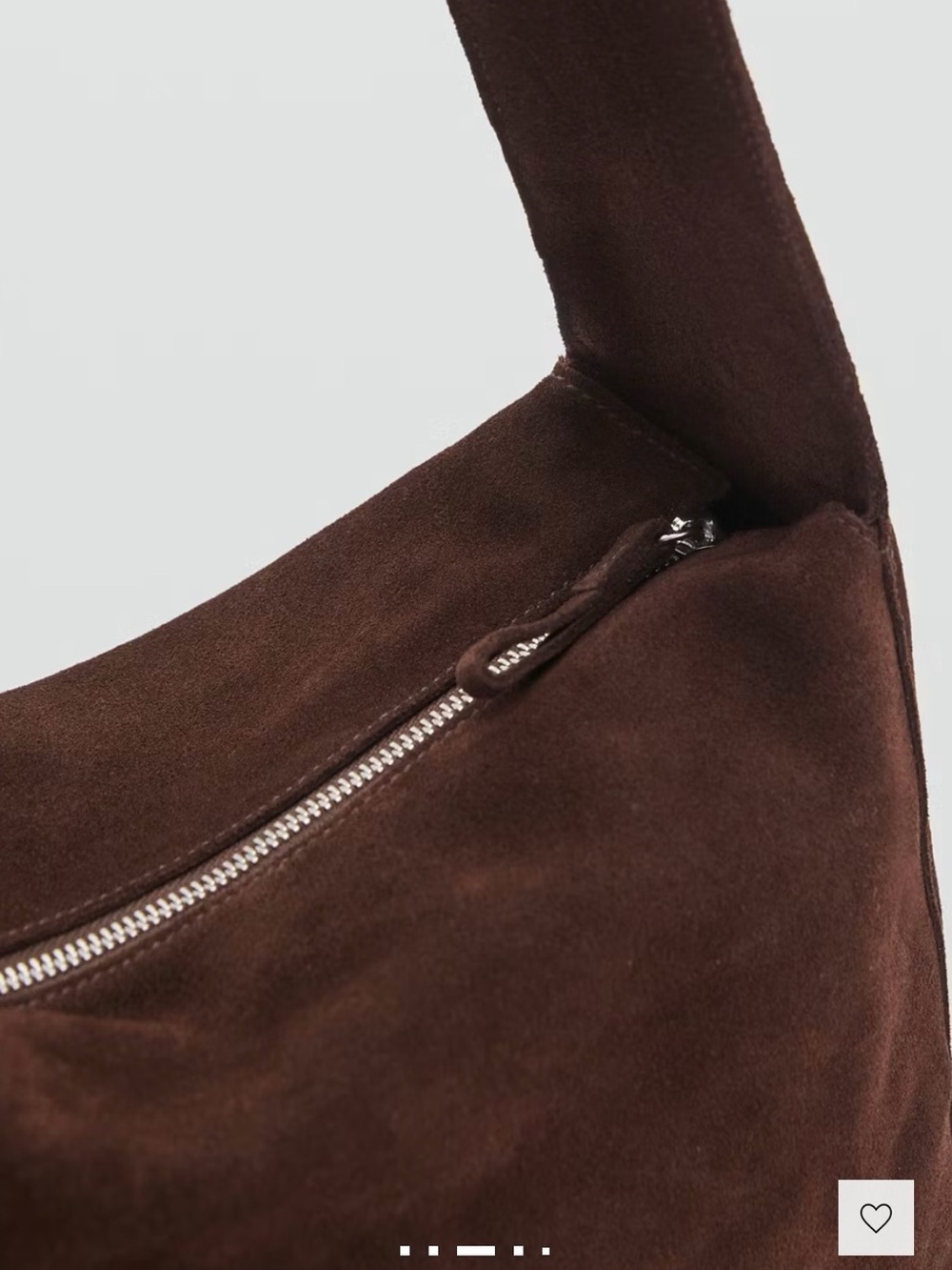 Suede Shoulder Bag - Chocolate Brown - Picture 5 of 7